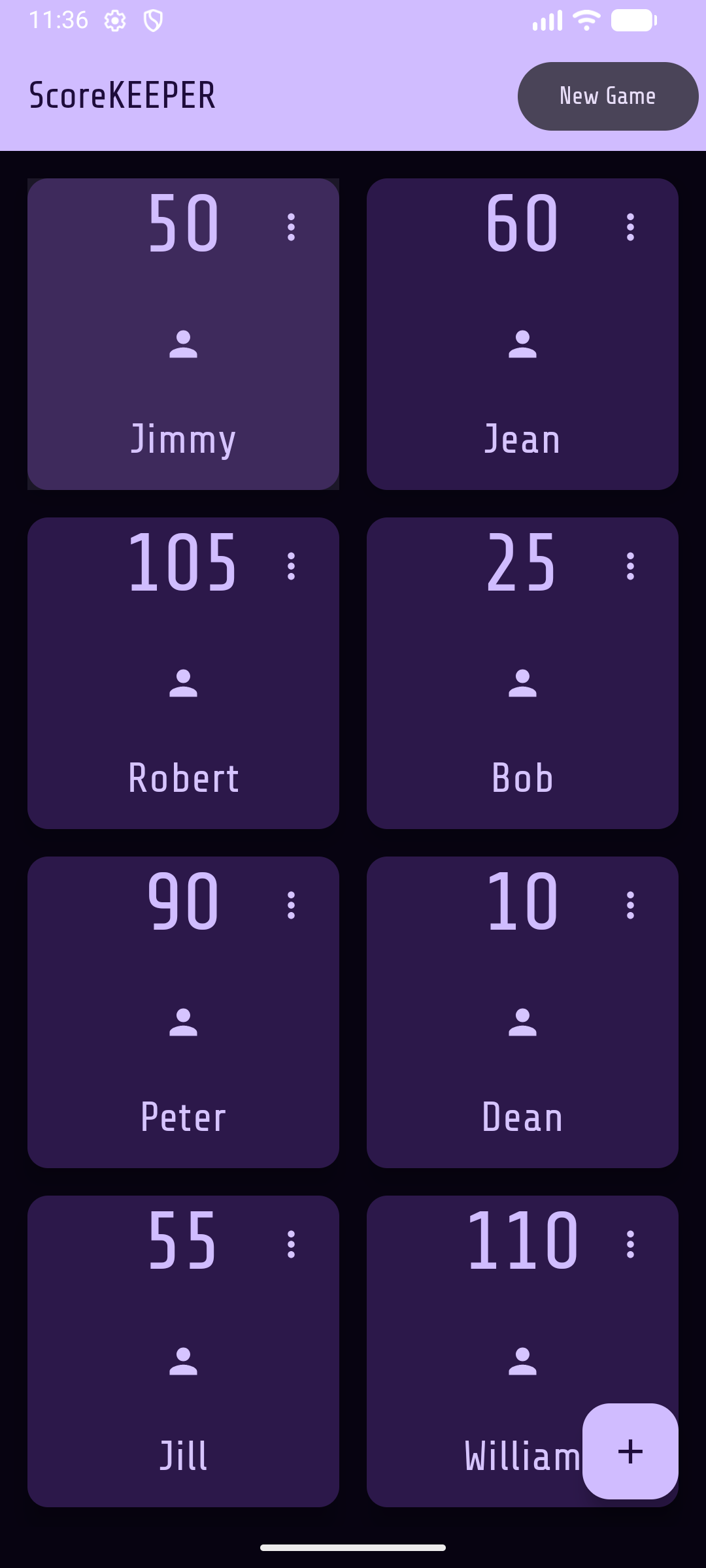 ScoreKEEPER player list